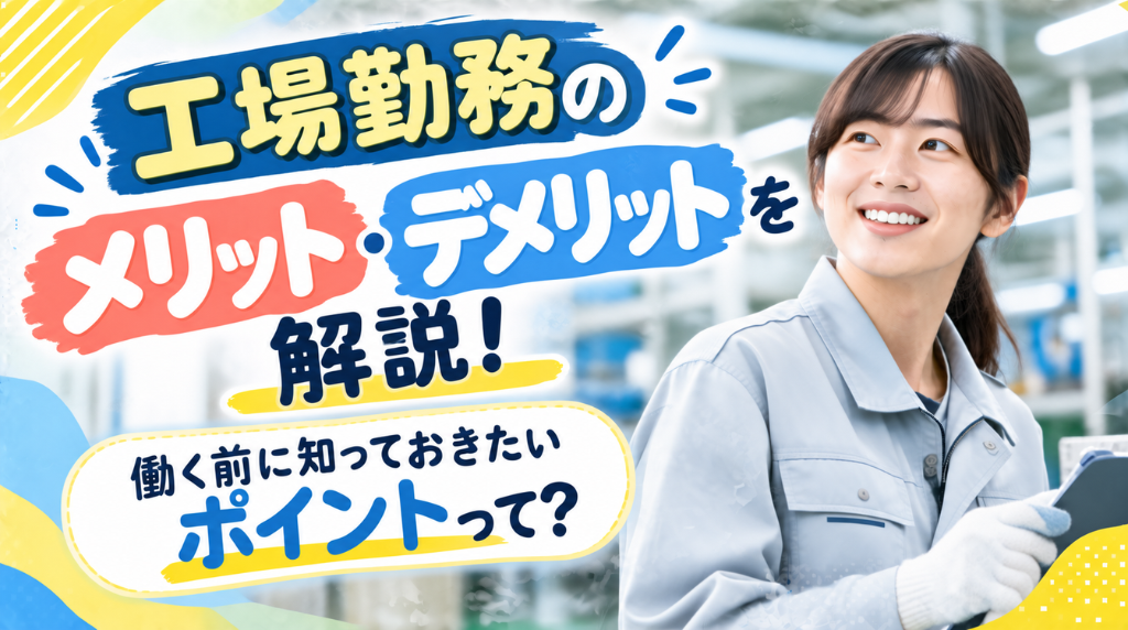 工場勤務のメリット・デメリットとは？働く前に知っておきたいポイント